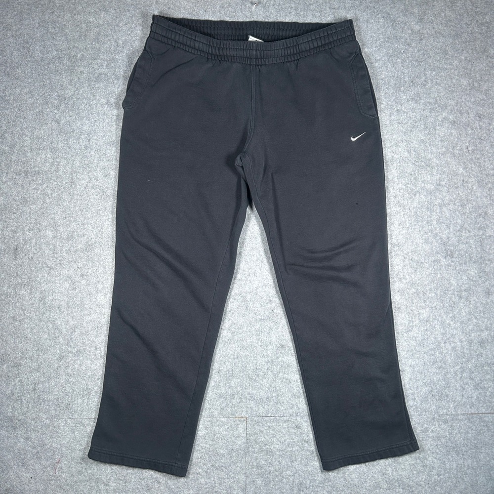 Nike sweatpants Men Large Black fleece joggers loungewear athletic gym swoosh